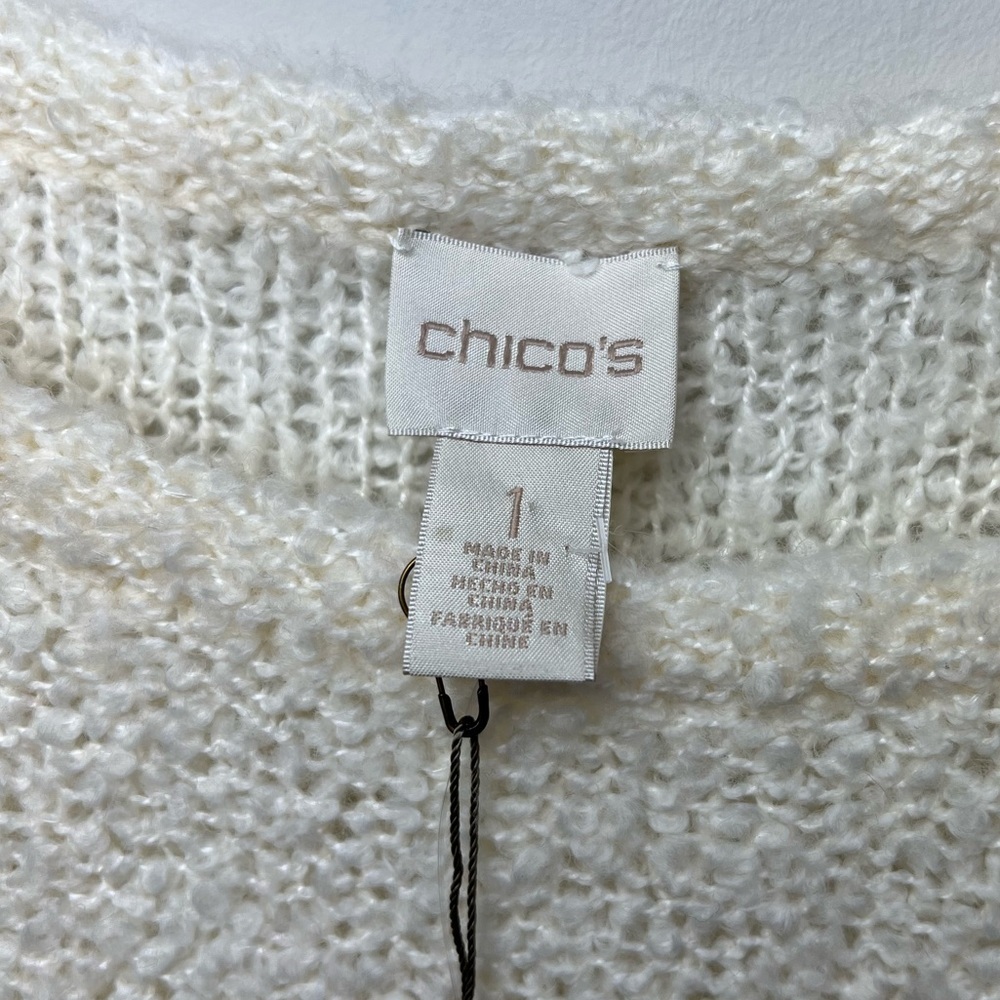 Chico’s NEW Jasmine Lace Trim Wool Blend Pullover Sweater Sz M - Picture 6 of 11